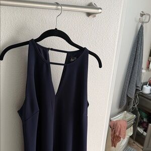 Sam Edelman Navy One-Shoulder Sleeveless Dress